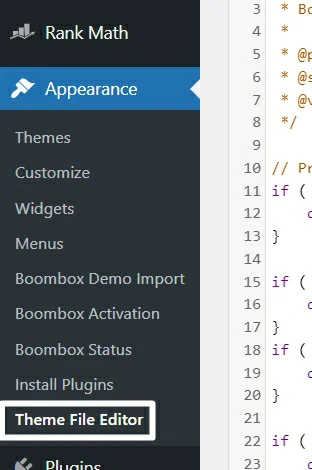 Appearance Theme Editor and find functions