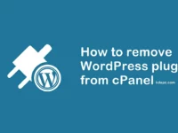 How to remove WordPress plugin from cPanel - WP Not Working
