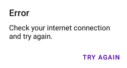 No Internet connection