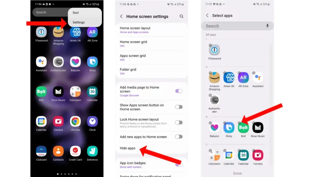 How to hide apps on a Samsung phone